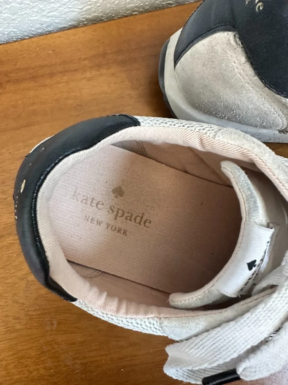 Kate Spade Black and White Brigitte Sneakers, 9